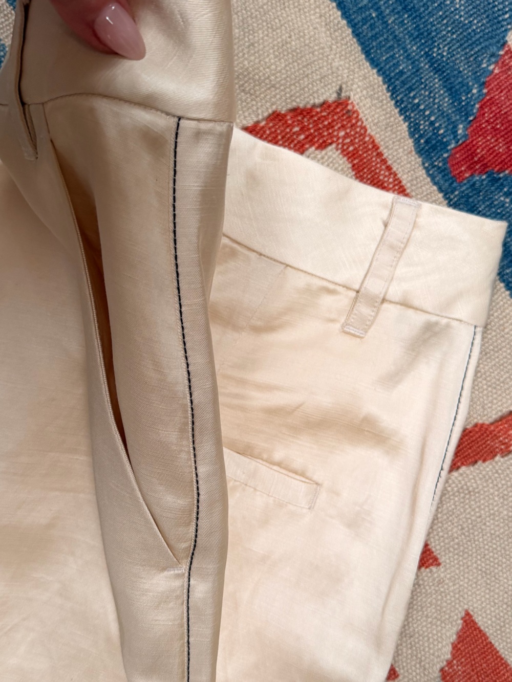 Lee Mathews Lamberts Pant in Ivory Satin Linen Blend Size 1 AU - Picture 9 of 12